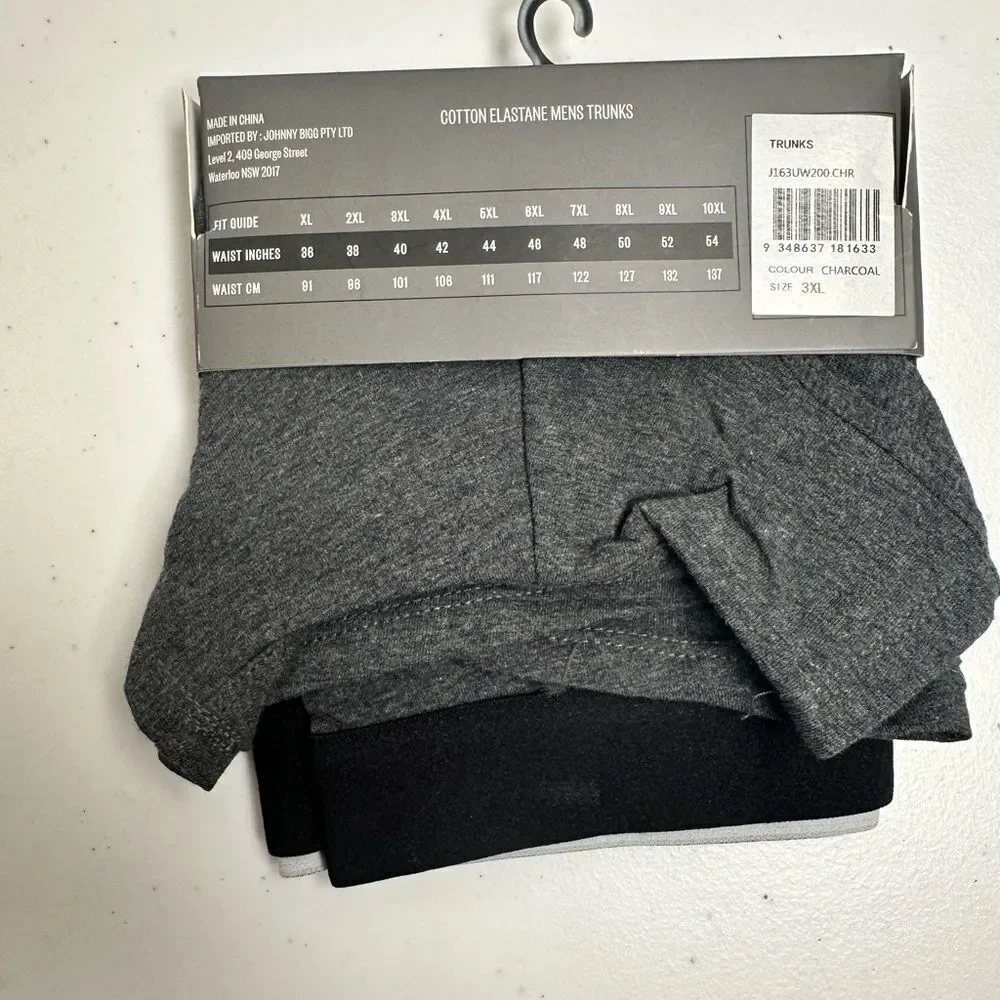 NWT Johnny Bigg Men's Big & Tall Heather Gray Boxer Briefs - Size 3XL